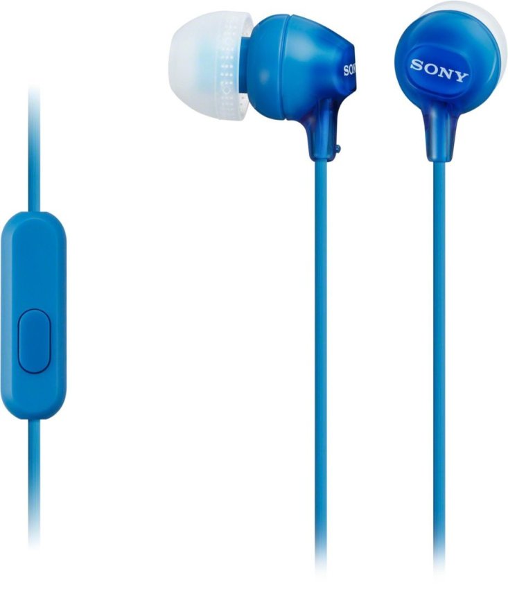 Sony Blue In-Ear Headphones With Microphone EX14AP