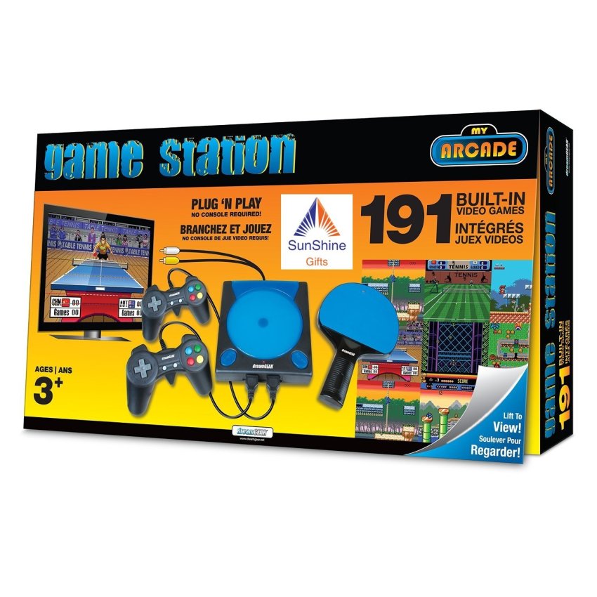 Plug and Play 191 in 1 Game Station with Wireless Action Table Tennis Bat (Paddle)  - My Arcade