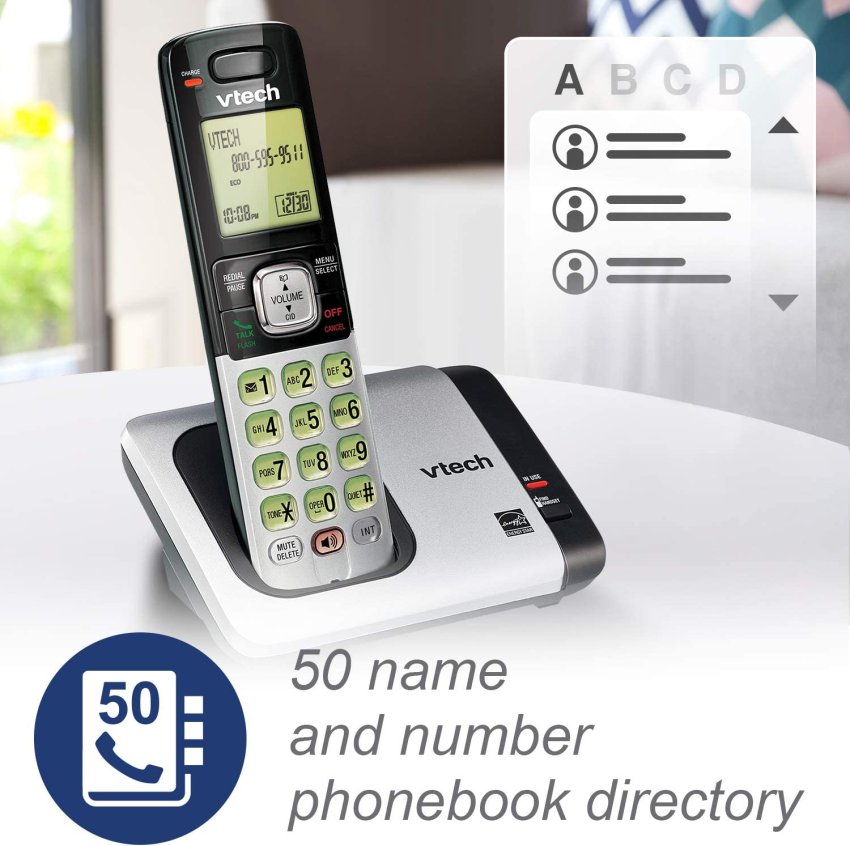 V-Tech Cordless Phone with Caller ID/Call Waiting, White with 1 Handset
