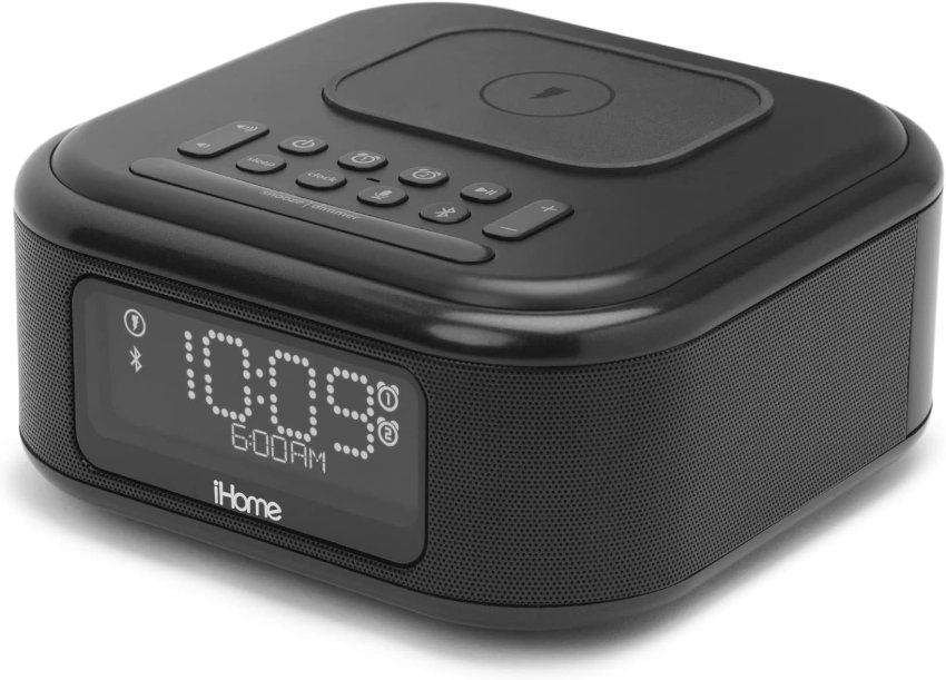 iHome  Alarm Clock with Wireless Charging Bluetooth Speaker With USB Charger and Digital Clock