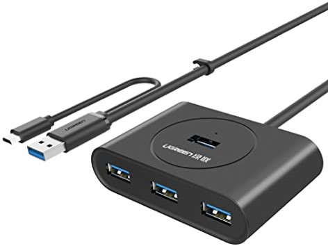 UGREEN USB Hub, 4-Port USB 3.0 Hub with 3ft Extension Cable, High-Speed Portable USB Splitter