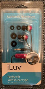 iluv In Ear Bud Headphones Perfect Fit Aluminum red W/ Volume Control