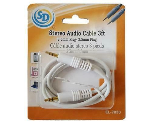 SD Stereo audio cable 3ft, 3.5mm-3.5mm plugs