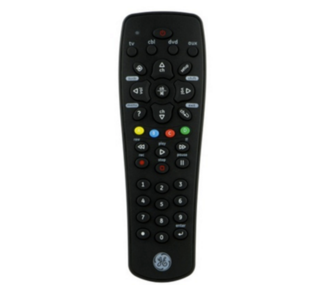 GE 4-Device Universal TV Remote Control in Black, 34932