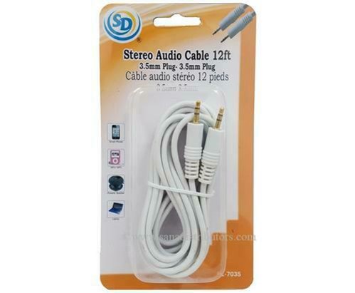 SD Stereo audio cable 12ft, 3.5mm-3.5mm plugs