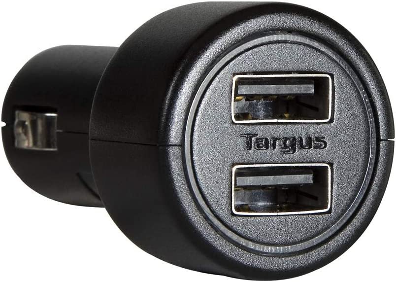 TARGUS Dual Car Charger for iPad Mobiles and Tablets, Charge 2 Devices, 2 Charge/Sync Cables Included, 15w