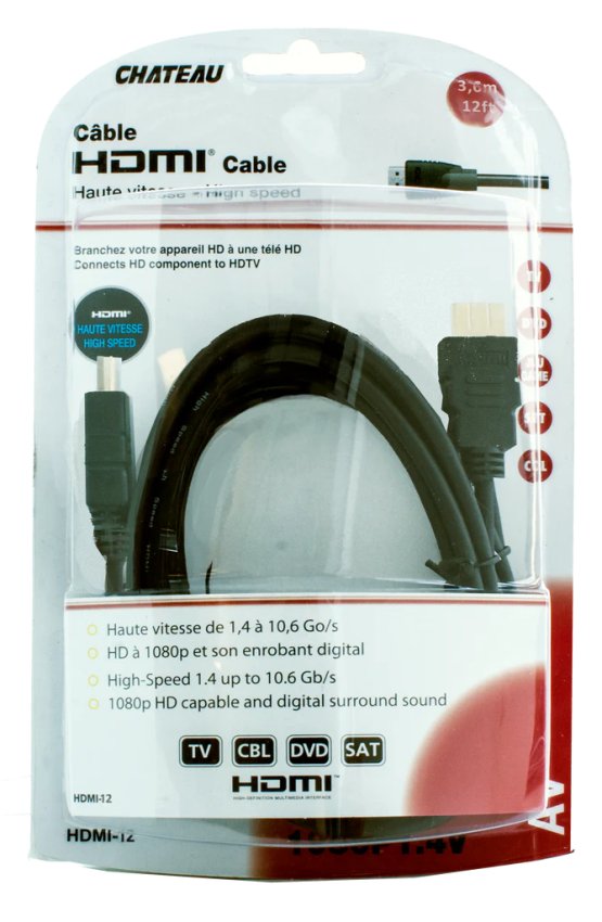 CHATEAU HDMI cable 12ft, up to 10.6 GB/s