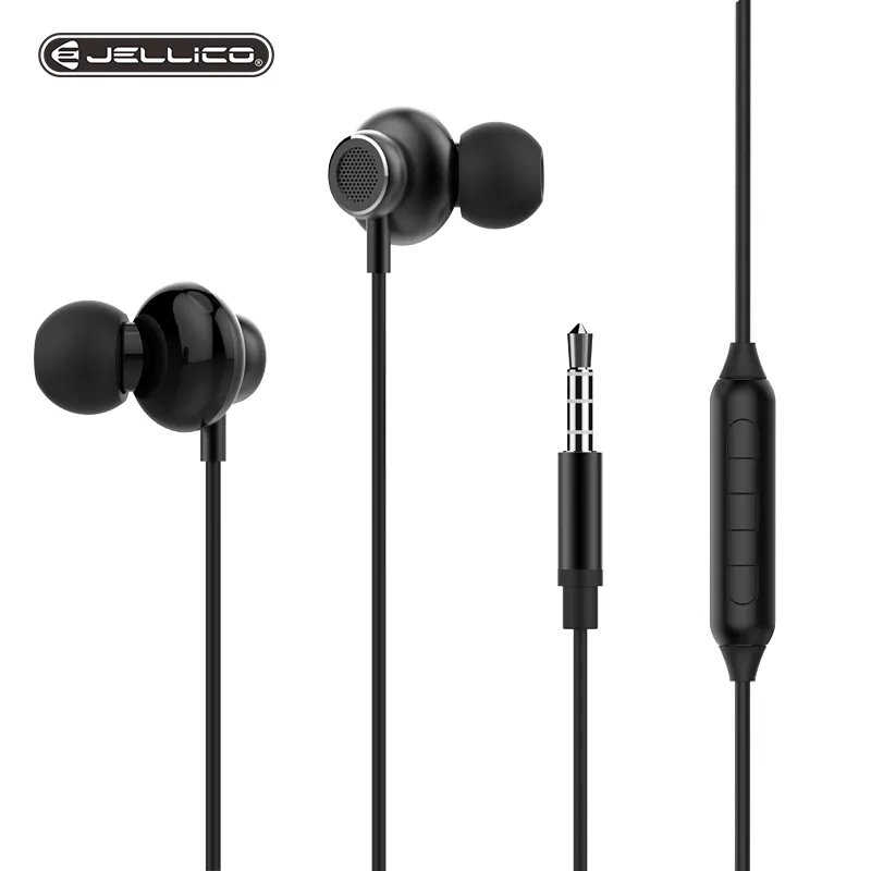 Jellico CT-15 music earphones, 3.5mm plug, compatible with iphone, android, tablets, ipods, computers