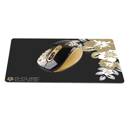 G-Cube Golden Aloha Mouse Pad, Mouse sold separately, unique surface material provides perfect balance between friction and glide, slip free rubber base, anti-static durable & stylish design, compatible with all mouse types (Ball, Laser and optical etc.)