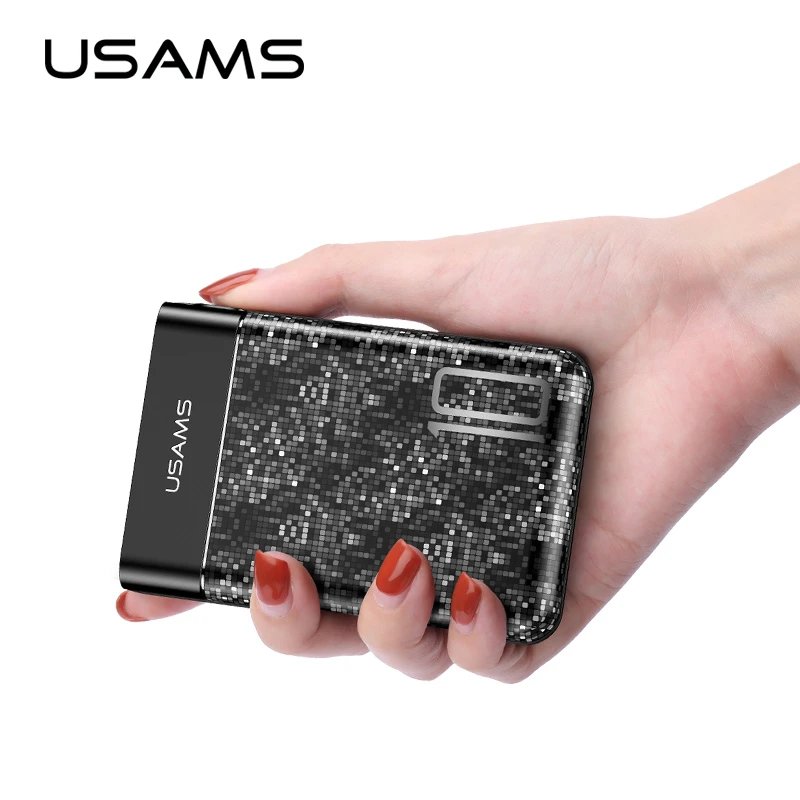 USAMS PB1 10000 mAh Mini Power Bank, Dual USB, mini size but big capacity with polymer battery