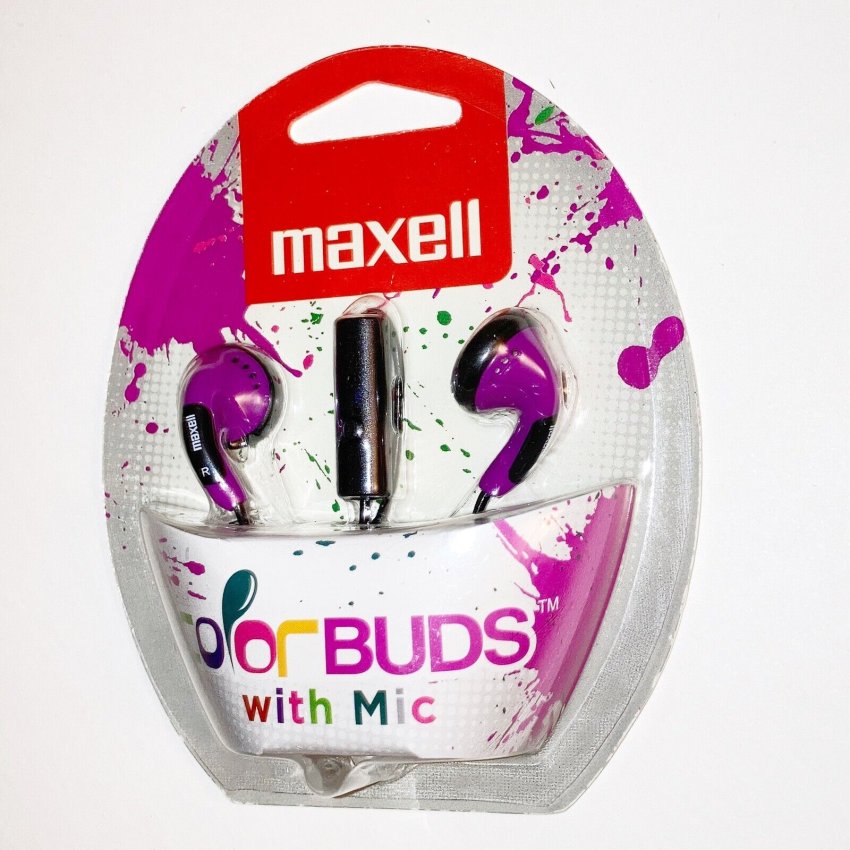 MAXELL ColorBUDS with mic, cord length 1.2m, 3.5mm plug