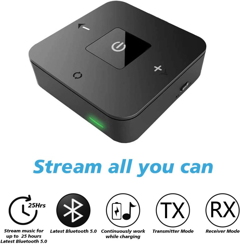 Avantree TC417 Bluetooth Transmitter Receiver for TV, Optical Digital Toslink, Volume Control 3.5mm AUX, RCA, 20H Play Time