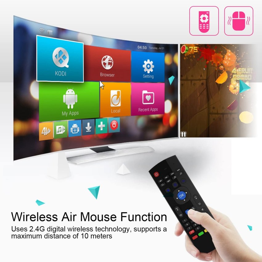 AIR MOUSE 2.4G motion sensing air mouse, wireless keyboard, motion sensing game, voice function, 10m range