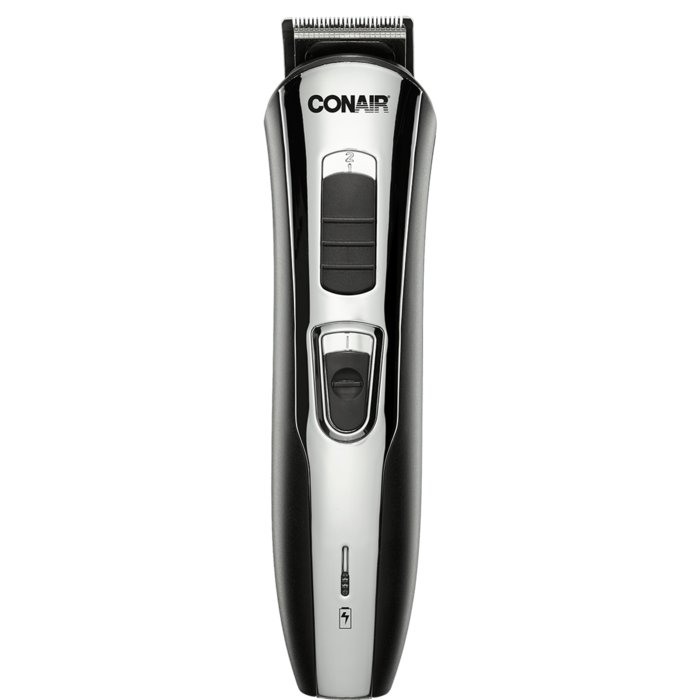 CONAIR  ComboTrimmer, Rapid Charge, 1H run time, 3 interchangeable heads, precision, foil, T-blade, Lithium nose and ear trimmer