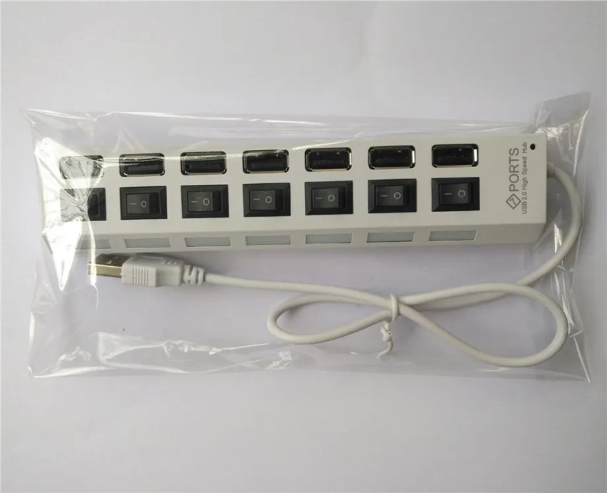 HSB HUB (USB 2.0), 7 ports, support 500GB, 480 mbps, plug and play, 30 day store warranty