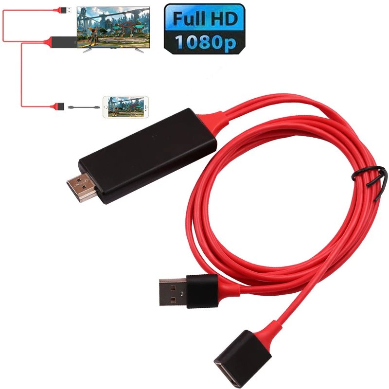 MHL mobile phone for HDTV model: S-M18, 2m cable, Micro USB to adapter cable