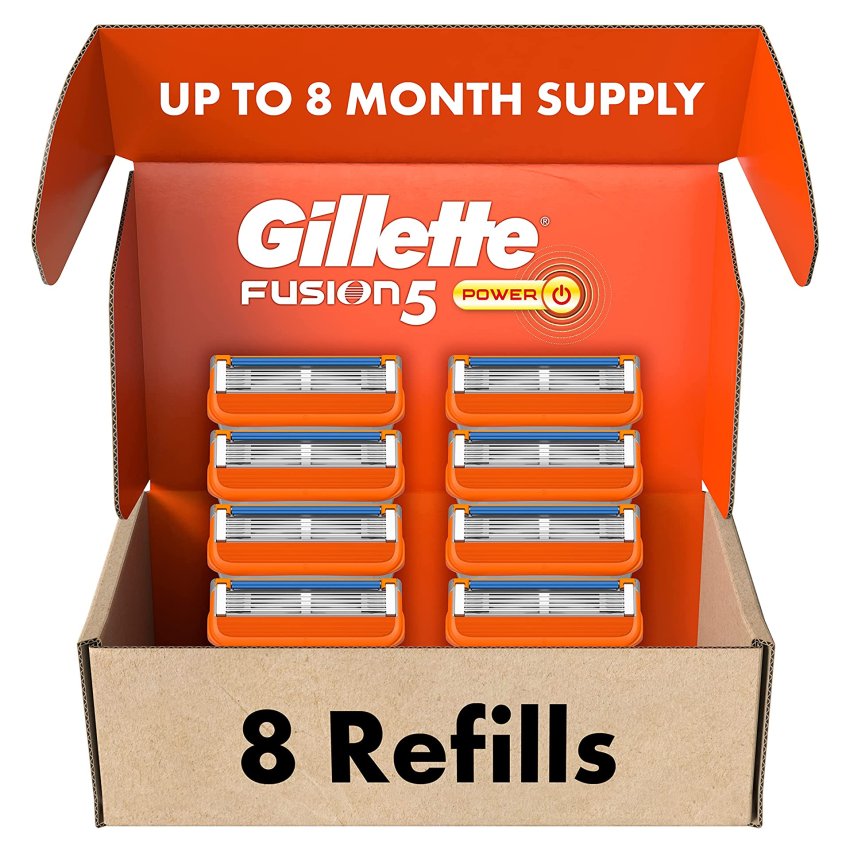 Gillette Fusion 5 Power Razors for Men, Precision Trimmer, Lubrication, Upgraded Precision, Ergonomic Handle, Microfin Skin Guard