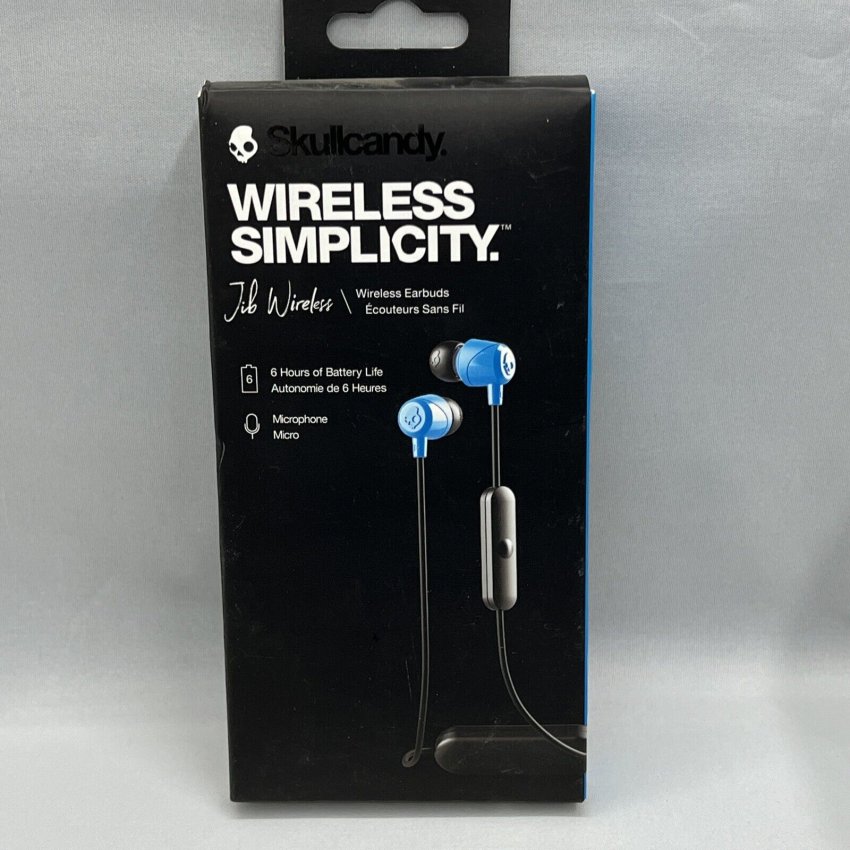 SKULLCANDY WIRELESS SIMPLICITY EARBUDS BLACK AND BLUE