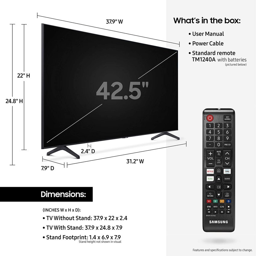 SAMSUNG 65-inch Class Crystal UHD TU-7000 Series - 4K UHD HDR Smart TV with Alexa Built-in 2020