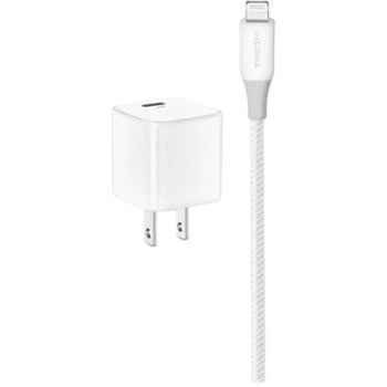 Insignia - 20 W USB-C Wall Charger with 6' Lightning Cable - White