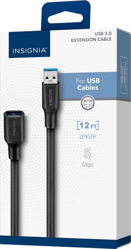 Insignia- 12' USB 3.0  Extension Cable , Black