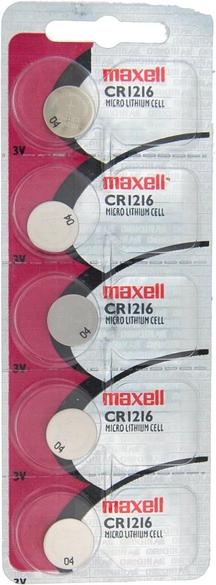 Maxell Lithium Battery CR1216 Pack of 5 Batteries