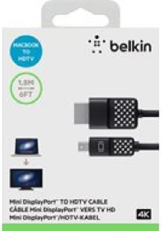 Belkin 4K Mini Display Port to HDMI Cable, 1.8 m Length, Black, 6 Feet