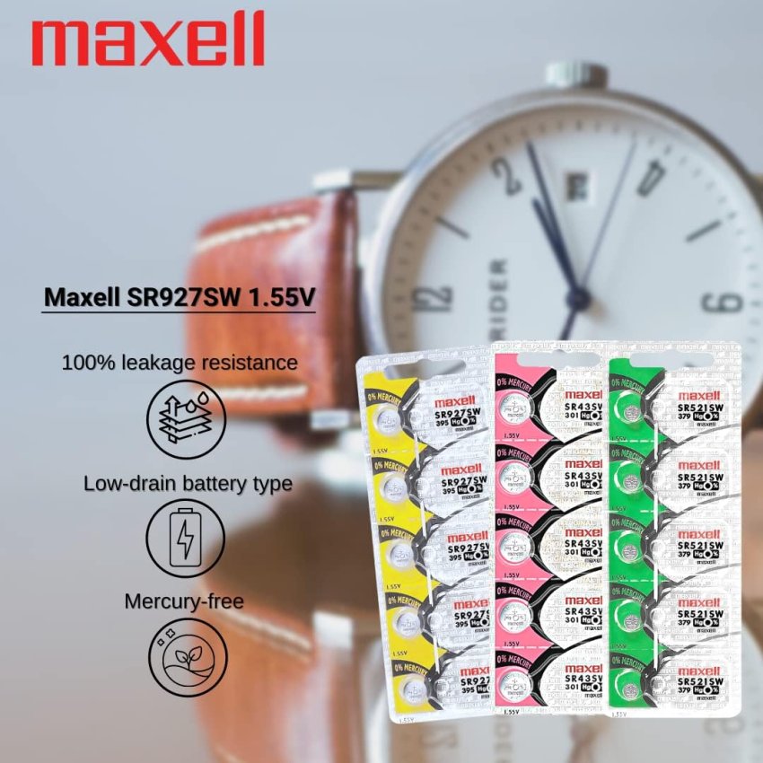 Maxell SR927SW 395 Silver Oxide Watch Battery