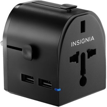 Insignia NS-MUTA2U-C All-in-One Travel Adapter, Black