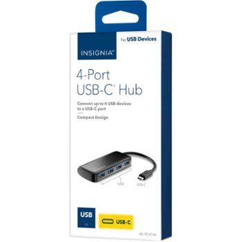 Insignia, 4-Port USB-C Hub, Black,  NS-PCHC4A-C