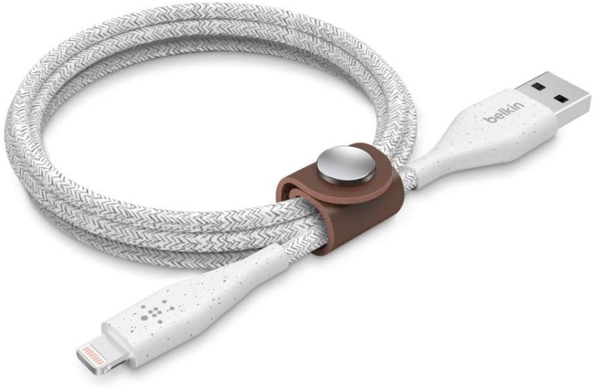 Belkin DuraTek Plus USB Lightning Cable USB-A Cable with Leather Strap 