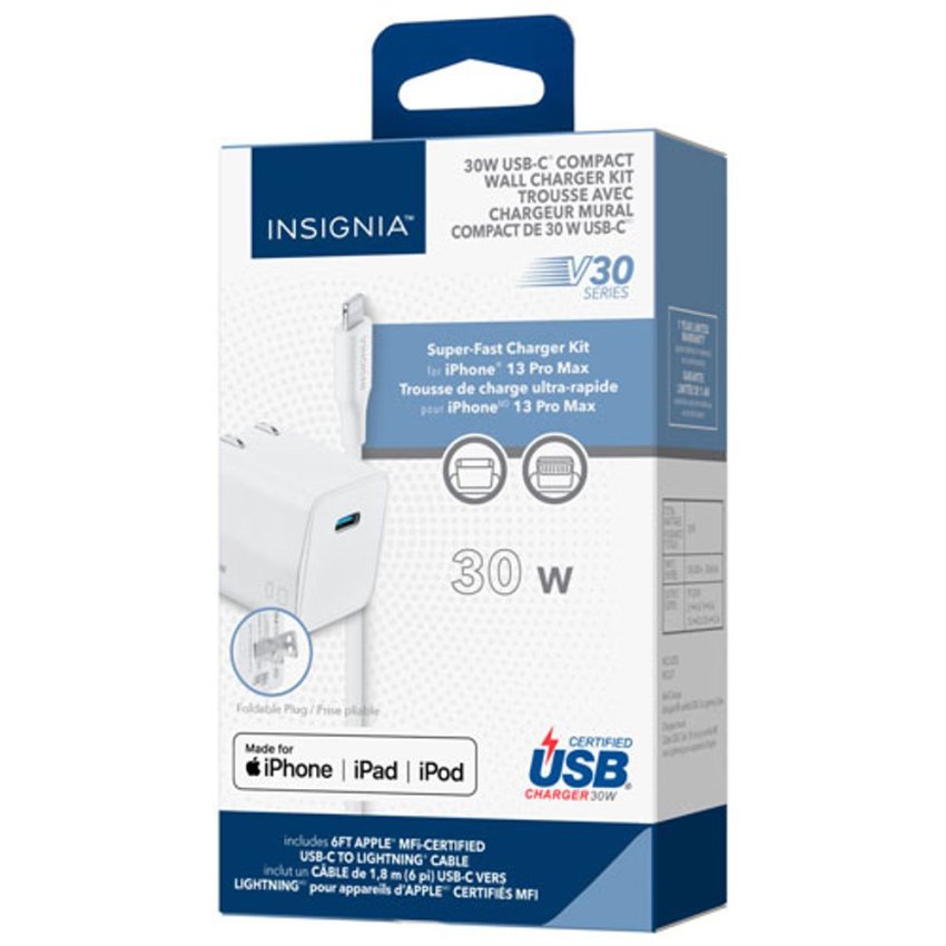 Insignia 30W USB-C Wall Charger - White