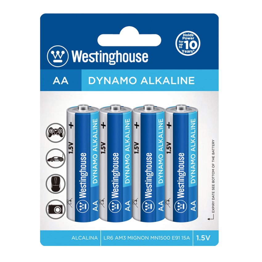 Westinghouse Dynamo Alkaline AA 4 pack 