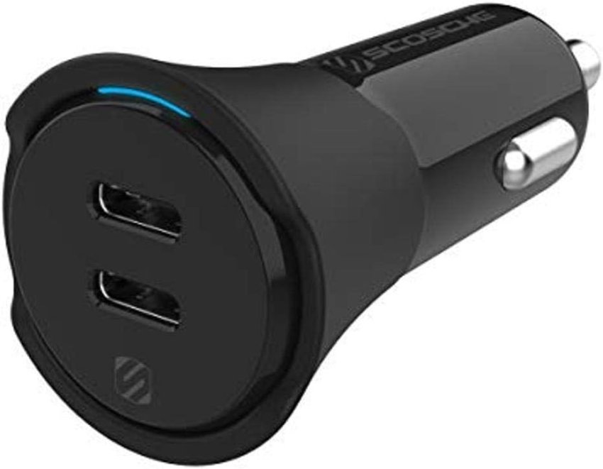 Scosche PD40 PowerVolt 40-Watt USB Type-C Fast Car Charger Power Delivery 3.0, Dual USB-C Charger