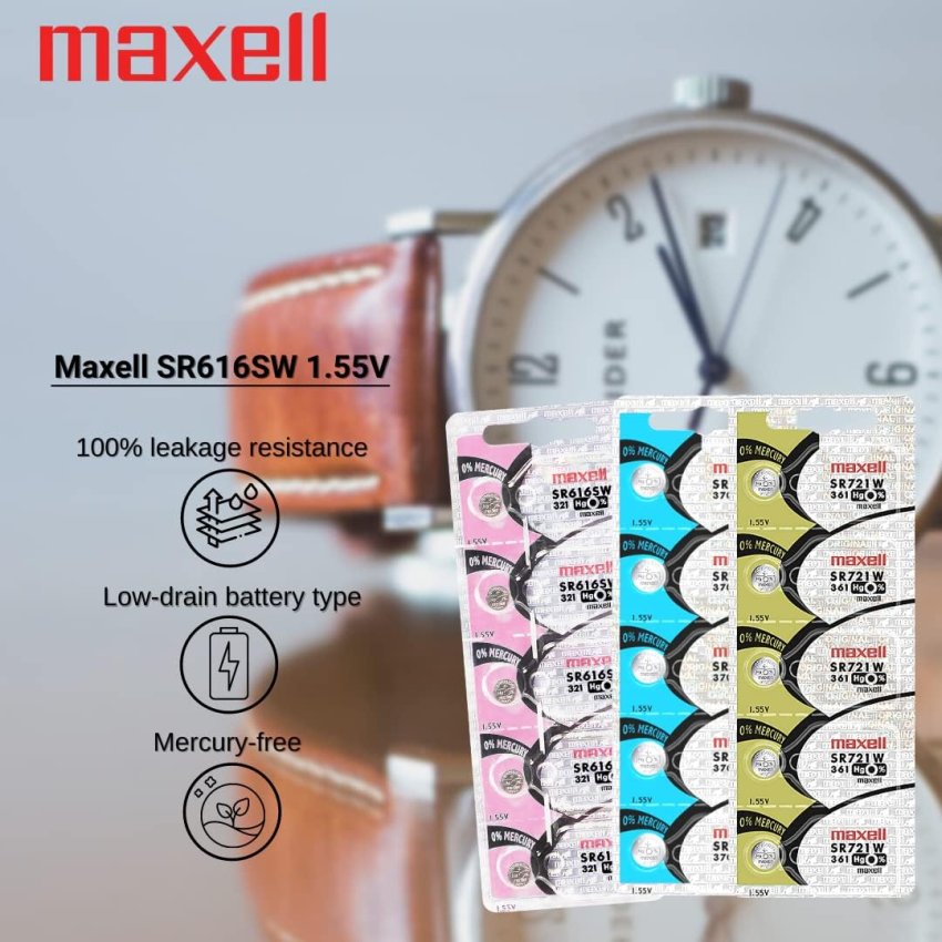 Maxell SR616SW 321 Button Silver Oxide Battery 