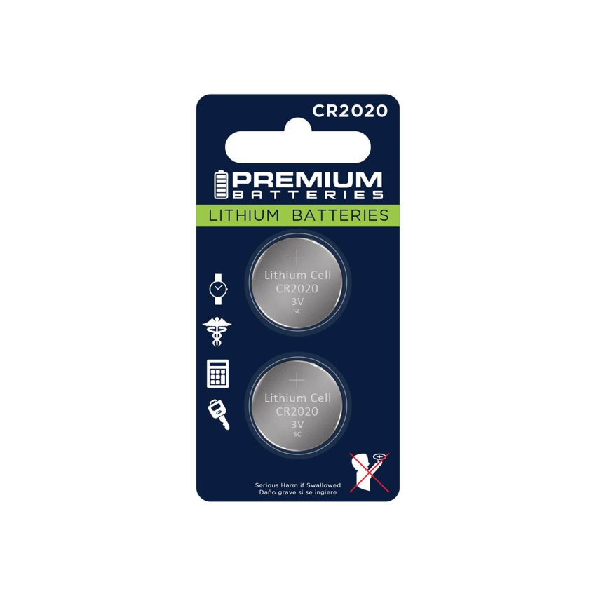 Premium Batteries  CR2020 3V Child Safe Lithium Coin Cell 