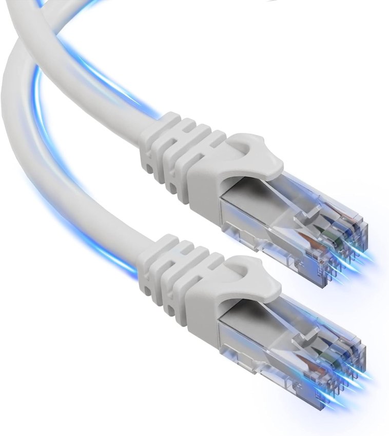 Tech Craft Cat6 Ethernet Cable, 25 Ft, RJ45, White