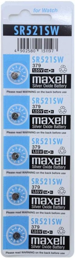 Maxell Watch Calculators Battery Button cell Silver Oxide SR521SW 379 1.55V