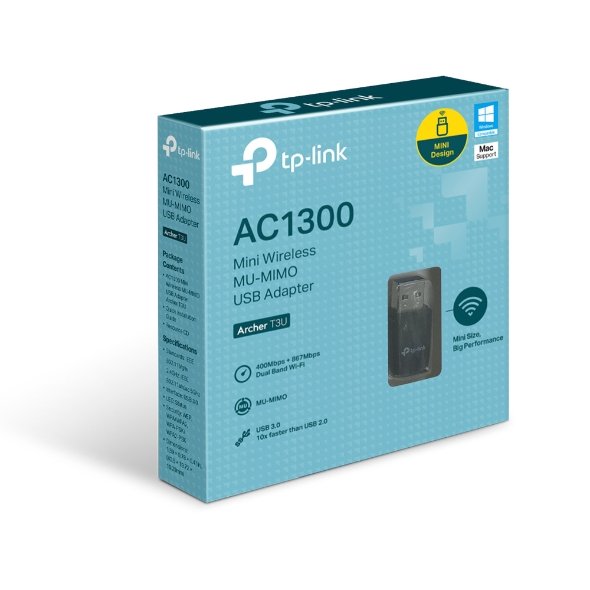 TP-Link AC1300 Mini Wireless MU-MIMO USB Adapter Archer T3U Nano