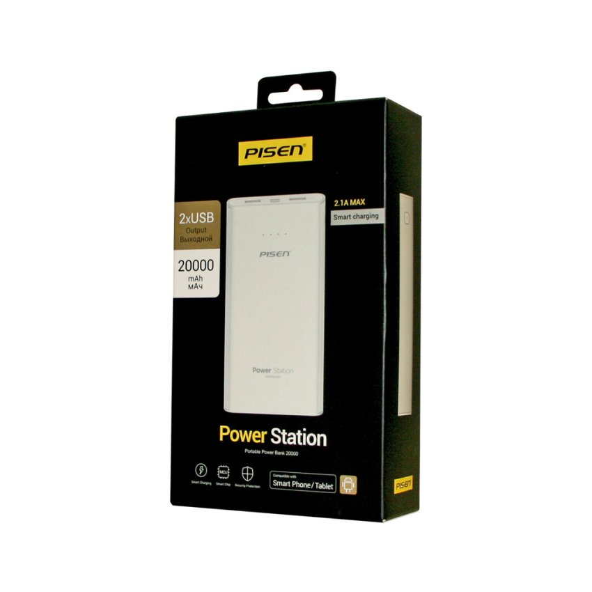 Pisen Portable Power Bank with 2 USB Output 20000mAh