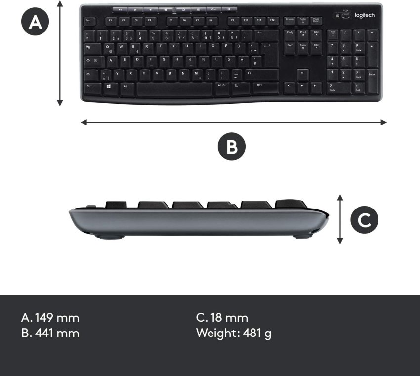 Logitech MK270 Wireless Keyboard and Mouse Combo