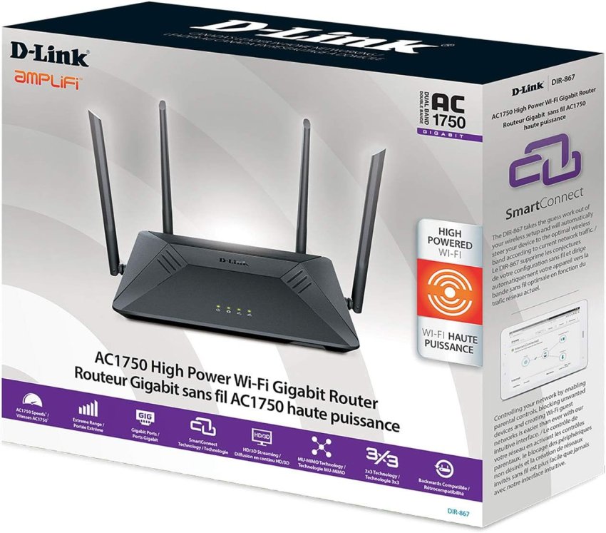 D-Link Networking DIR-867 AC1750 High Power Wi-Fi Gigabit Router 