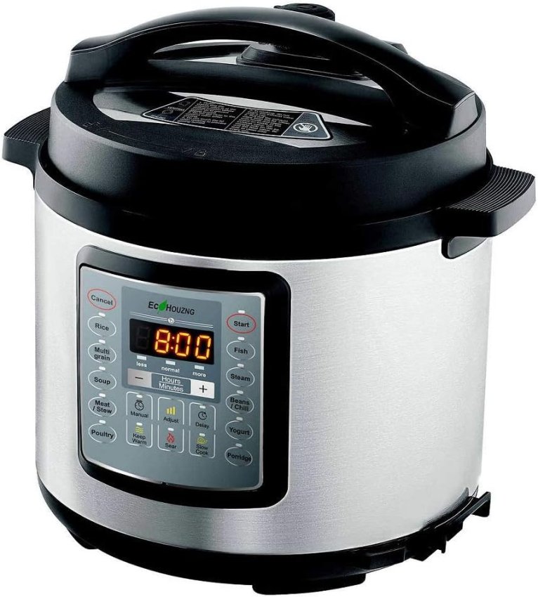 Ecohouzng Stainless Steel Electric Pressure Cooker 6 L, Silver ECP50034
