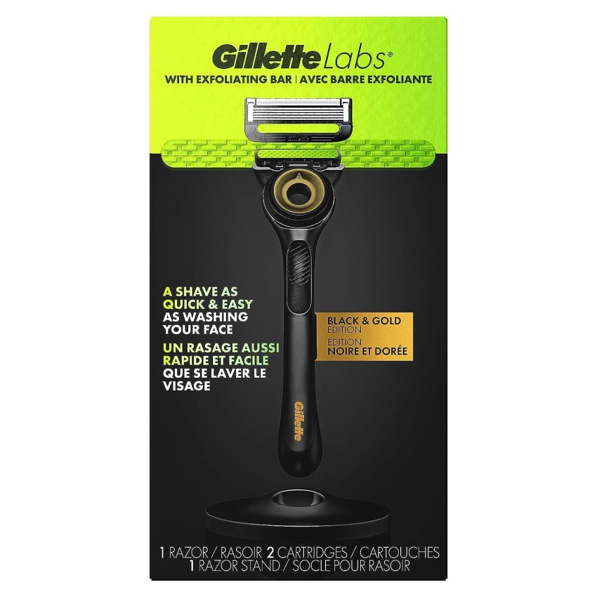 Gillette Labs Mens Razor with Exfoliating Bar, Shaving Kit for Men