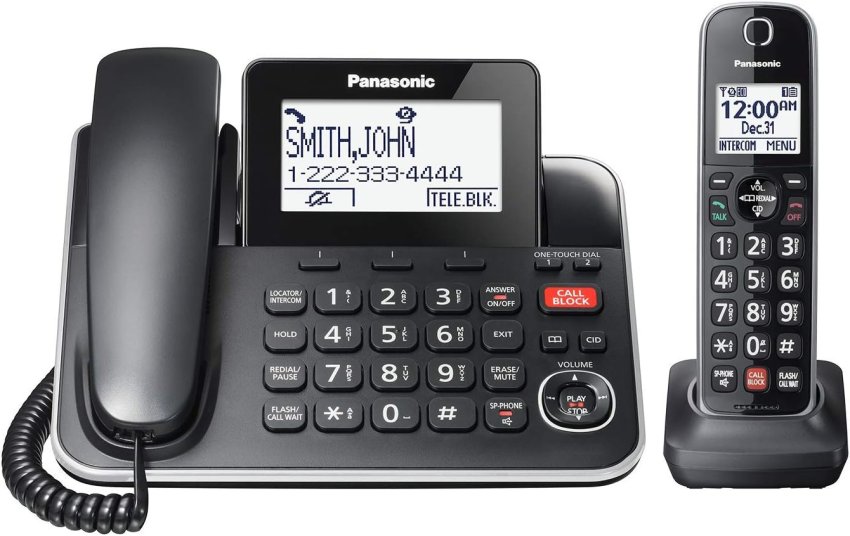 Panasonic Home Phone KX-TGF870C  2-in-1 Corded/ Cordless phone, Black