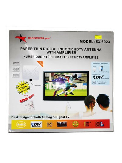 Eaglestar Pro  Paper Thin Digital Indoor HDTV Antenna with Amplifier