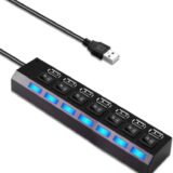 HSB HUB (USB 2.0), 7 ports, support 500GB, 480 mbps, plug and play, 30 day store warranty