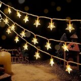 BUZ Christmas installation, light curtain, shower of stars, 3.5 meters, indoor, LED lights, warm white