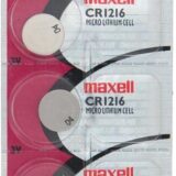 Maxell Lithium Battery CR1216 Pack of 5 Batteries