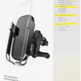 BASEUS Mounted Holder Wireless Charger, Infrared Induction, Metal Clip Arm, Smart Identification Wireless Quick Charging, Rock Solid